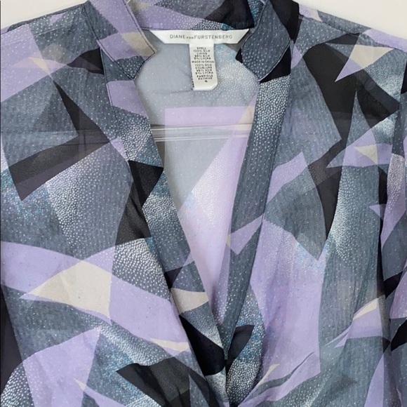 Diane von Furstenberg sheer silk twist front top - Picture 2 of 7